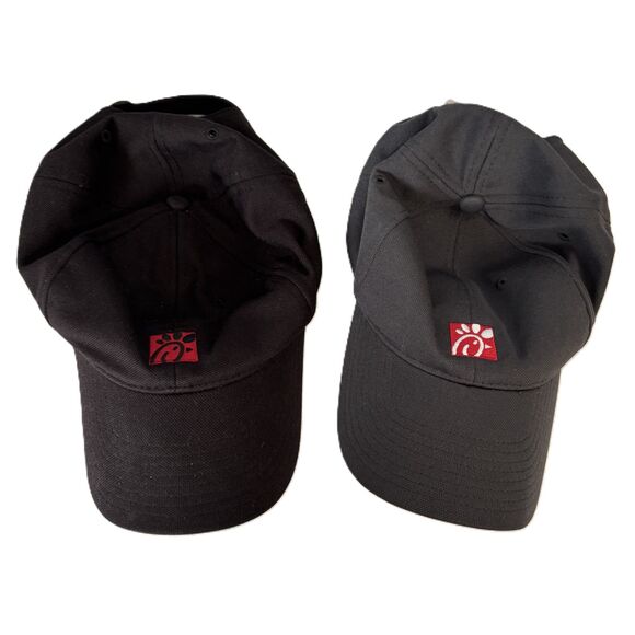 Chick-fil-A Oobe Baseball Hat Cap LOT Adjustable Employee Uniform Black Gray - Picture 1 of 5